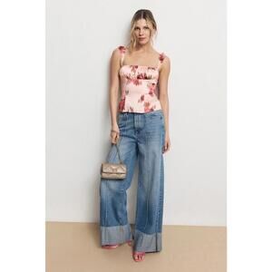 WEWOREWHAT Blush Pink Wide Strap Ruched Cup Corset Size 6